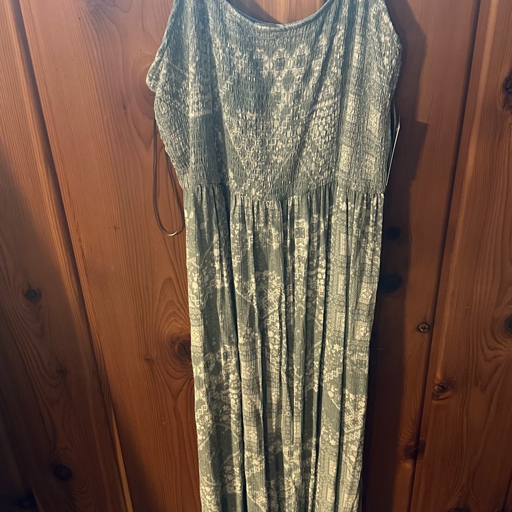 SO Green Patterned Maxi Dress
